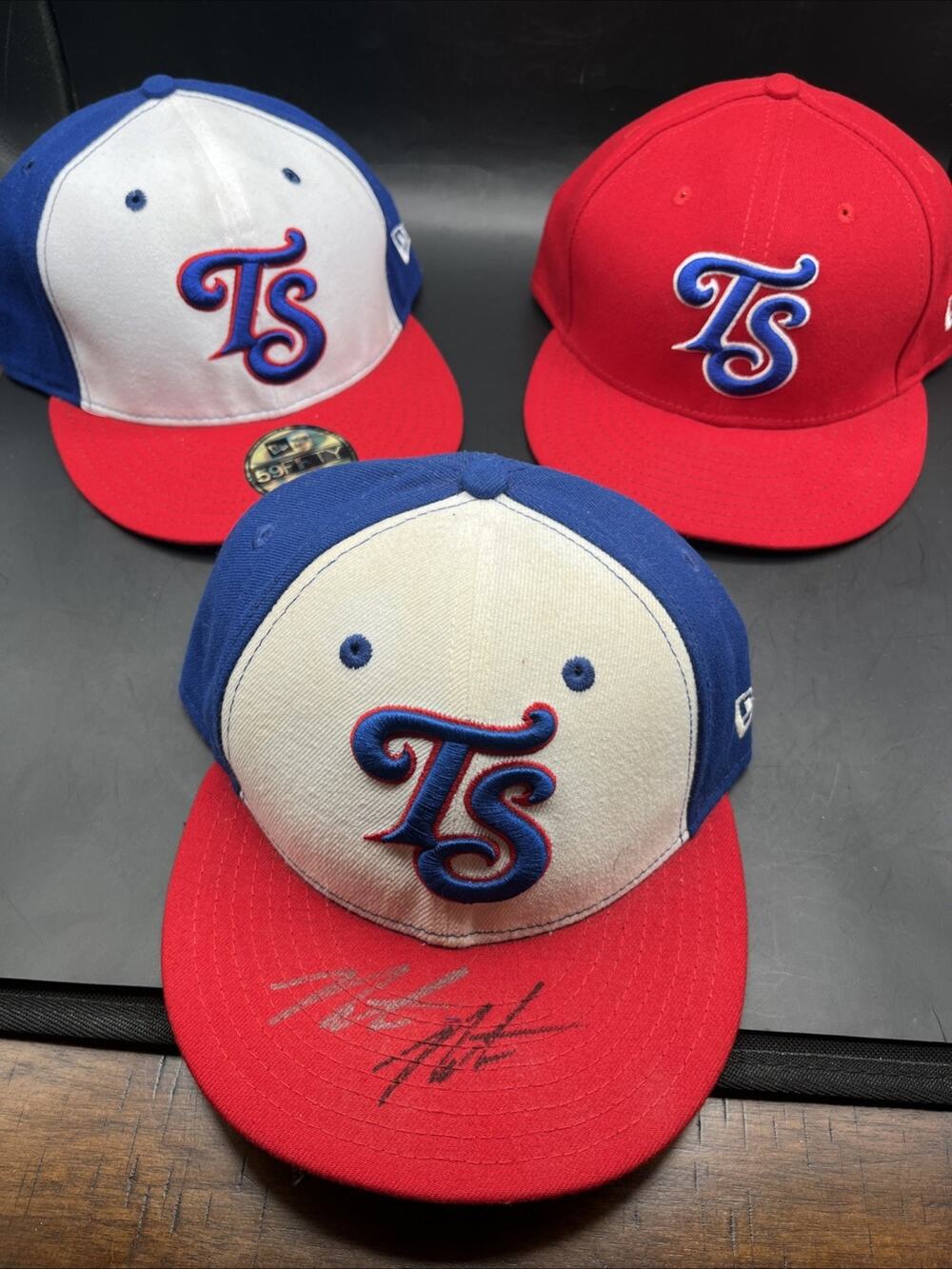 Vintage New Era Sports Hats Lot Of 3 Tennessee Smokies 1 Signed Player Unknown